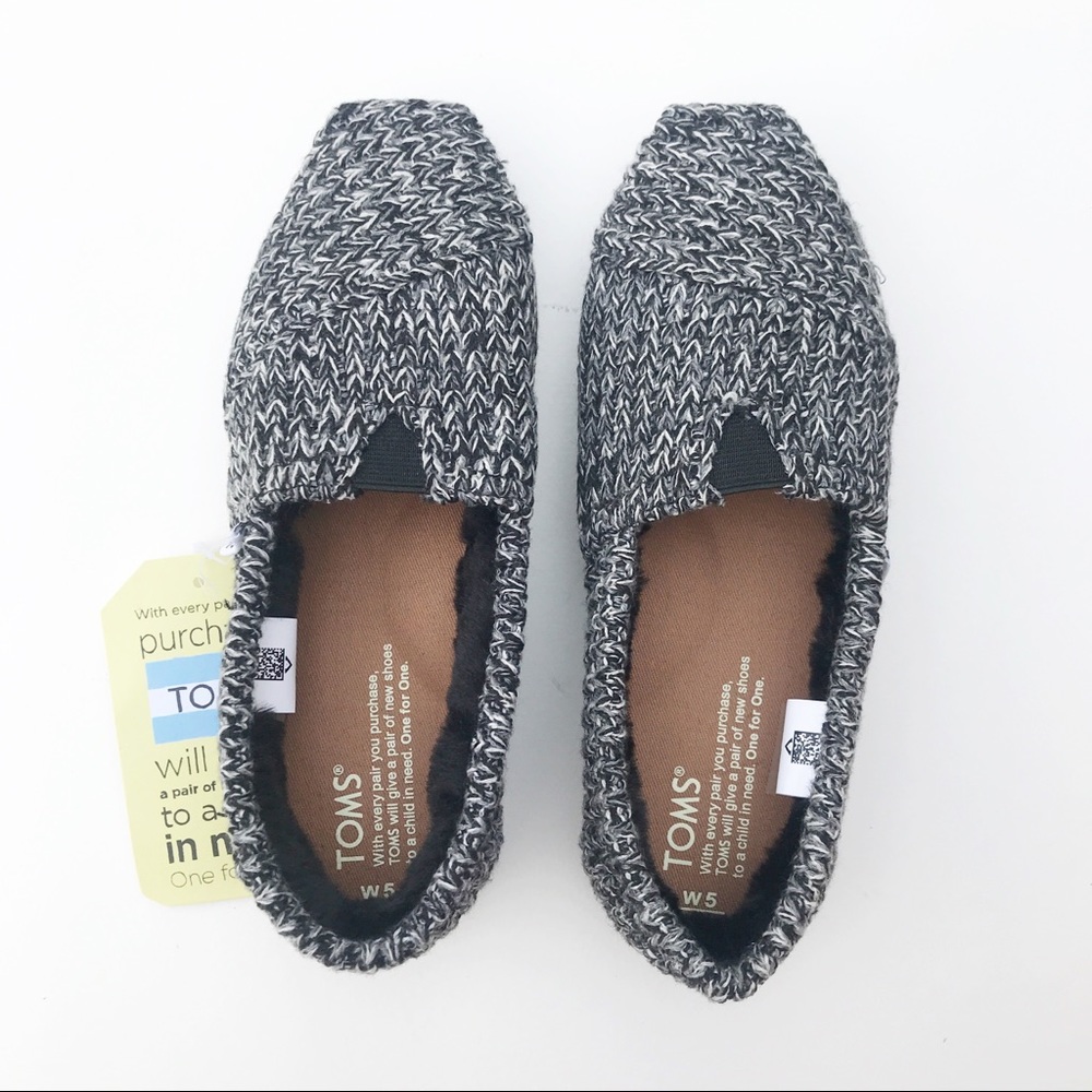TOMS Classic Knit Faux Fur Lined Slip-On Sneaker